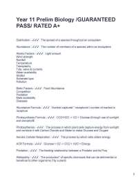 Year 11 Prelim Biology /GUARANTEED PASS/ RATED A+