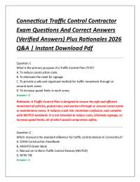 Connecticut Traffic Control Contractor Exam Questions And Correct Answers