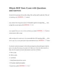 Illinois BOF State Exam with Questions and Answers