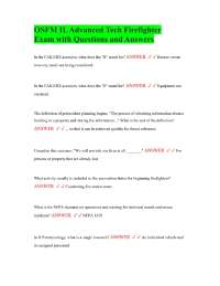 OSFM IL Advanced Tech Firefighter Exam with Questions and Answers