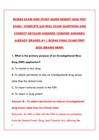 BCMAS EXAM AND STUDY GUIDE NEWEST 2026 TEST BANK | CERTIFIED MEDICAL AFFAIRS SPECIALIST PR