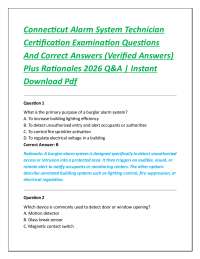 Connecticut Alarm System Technician Certification Examination Questions