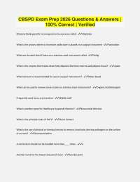 CBSPD Exam Prep 2026 Questions & Answers | 100% Correct | Verified