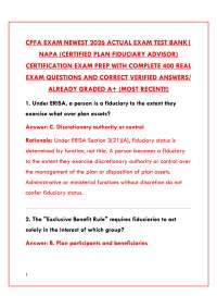CPFA EXAM NEWEST 2026 ACTUAL EXAM TEST BANK | CERTIFIED PLAN FIDUCIARY ADVISOR PRACTICE QU
