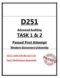 D251 Advanced Auditing (PDF) | Tasks 1–2 | WGU 2026 Study Guide