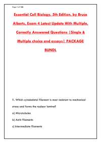 ESSENTIAL CELL BIOLOGY EXAM STUDY GUIDE | COMPLETE PDF WITH PRACTICE QUESTIONS & ANSWERS