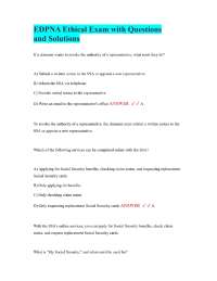 EDPNA Ethical Exam with Questions and Solutions