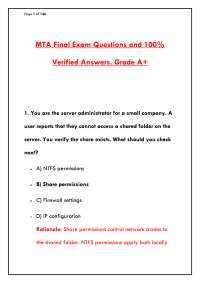 MTA FINAL EXAM QUESTIONS AND 100% CORRECT ANSWERS | COMPLETE STUDY GUIDE PDF