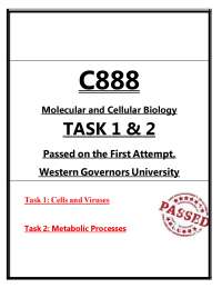 C888 Molecular & Cellular Biology Tasks 1 & 2 Study Guide (PDF) | 2026 WGU