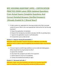 NYC HOUSING ASSISTANT (HPD) – CERTIFICATION PRACTICE EXAM Latest 2026 Updated Questions