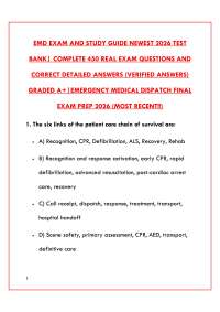 EMD EXAM AND STUDY GUIDE NEWEST 2026 TEST BANK | COMPLETE PRACTICE QUESTIONS & VERIFIED AN