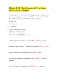 Illinois BOF State Exam with Questions and Verified Answers