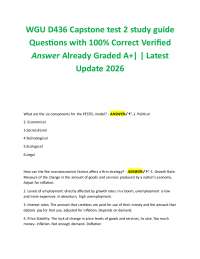 WGU D436 Capstone test 2 study guide Questions with 100% Correct Verified Answer Already