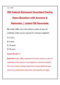 FRC FEDERAL RETIREMENT CONSULTANT PRACTICE EXAM QUESTIONS WITH ANSWERS | COMPLETE STUDY GU
