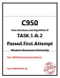 C950 Data Structures & Algorithms II Tasks 1 & 2 Study Guide (PDF) | 2026 WGU