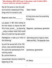 Microbiology BIO 420 Exam 1| Questions with Verified 100% Correct Answers| Already Graded