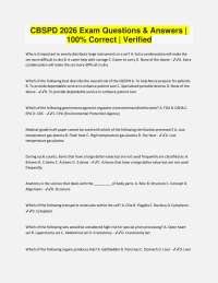 CBSPD 2026 Exam Questions & Answers | 100% Correct | Verified