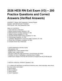 2026 HESI RN Exit Exam (V3) – 200 Practice Questions and Correct Answers (Verified Answers