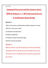INTEGRATED PERSONNEL AND PAY SYSTEM (IPPS-A) EXAM | COMPLETE STUDY GUIDE & PRACTICE TEST