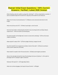Ryanair Initial Exam Questions | 100% Correct Answers | Verified | Latest 2026 Version