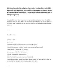 Michigan Security Alarm System Contractor Practice Exam with 200 questions. The questions