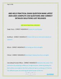 ABO-NCLE PRACTICAL EXAM QUESTION BANK LATEST 2024-2025 COMPLETE 250 QUESTIONS AND CORRECT