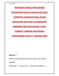 2025/2026 Michigan Sterile Processing Technician Exam | CRCST Practice Test