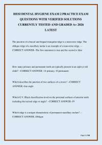 HESI Dental Hygiene Exam 2 2026-2027: Complete Practice Q&A with Verified Solutions | NBDH