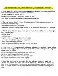 Introduction to Real Estate Exam (2026/2027) | Practice Questions & Answers | STODUKU (PDF