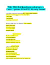 WGU C963 OA Questions and Answers Latest Updates 2026/2027 Already Passed