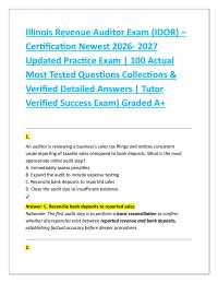 Illinois Tax Specialist Exam (IDOR) – Certification Practice Exam Newest 2026- 2027 Upda