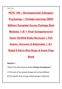 PSYC 140 FINAL EXAM STUDY GUIDE | COMPLETE PRACTICE QUESTIONS & VERIFIED ANSWERS PDF