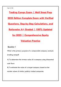 TRADING COMPS EXAM | COMPLETE FINANCIAL MODELING STUDY GUIDE & VERIFIED ANSWERS
