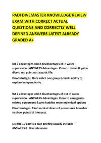 PADI DIVEMASTER KNOWLEDGE REVIEW EXAM WITH CORRECT ACTUAL QUESTIONS