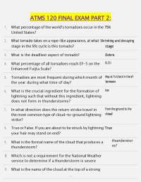 ATMS 120 Final Exam Part 2 Questions And Answers Study Guide