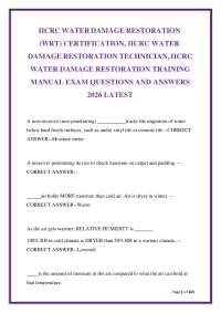 IICRC Water Damage Restoration (WRT & ASD) 2026-2027: Complete Exam Prep Q&A with Verified