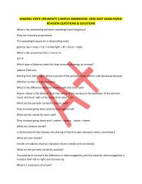 ARIZONA STATE UNIVERSITY CAMPUS IMMERSION -2026-2027 EXAM PAPER- REVISION QUESTIONS & SOL
