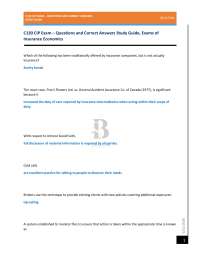 C130 CIP Exam – Questions and Correct Answers Study Guide, Exams of Insurance Economics