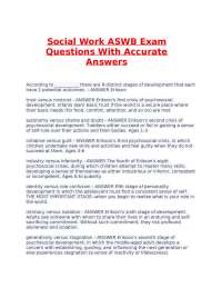 Social Work ASWB Exam Questions With Accurate Answers.