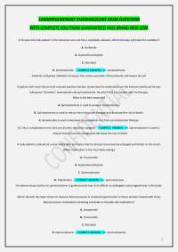 CARDIOPULMONARY PHARMACOLOGY EXAM QUESTIONS WITH COMPLETE SOLUTIONS GUARANTEED PASS BRAND