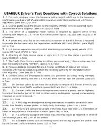 USAREUR Driver's Test Questions with Correct Solutions