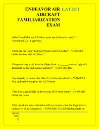 ENDEAVOR AIR AIRCRAFT FAMILIARIZATION EXAM LATEST
