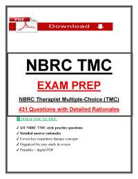 NBRC TMC Actual Exam | NGN-Style Questions | NCLEX PN Exam Questions (PDF)