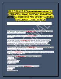 FAA CFI ACS FOI| PN COMPREHENSIVE EXIT EXAM ACTUAL EXAM QUESTIONS AND CORRECT DETAIL ALL Q