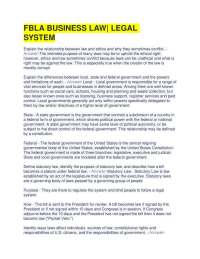 FBLA BUSINESS LAW| LEGAL SYSTEM