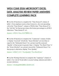 WGU C268 2026 MICROSOFT EXCEL DATA ANALYSIS REVIEW PAPER ANSWERS COMPLETE LEARNING PACK