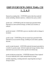 ERP OVERVIEW (MISY 5340)- CH 1 , 2, 4, 5