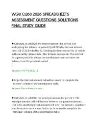 WGU C268 2026 SPREADSHEETS ASSESSMENT QUESTIONS SOLUTIONS FINAL STUDY GUIDE