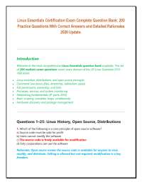 Linux Essentials Certification Exam Complete Question Bank: 200 Practice Questions With Co
