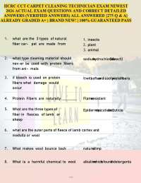IICRC Carpet Cleaning Technician (CCT) Exam 2026 Latest Actual Exam Questions and Answers